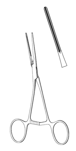 [IU-04024] Pinza vascular pediátrica Cooley, inclinado - longitud = 14 cm / 5-1/2"