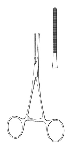 [IU-04022] Cooley pediatric vascular clamp, straight - length = 14 cm / 5-1 / 2 "