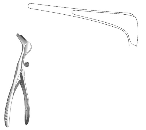 [IU-05123] Espéculo nasal Cottle, acabado negro, valva = 90 mm - longitud = 14 cm / 5-1/2"