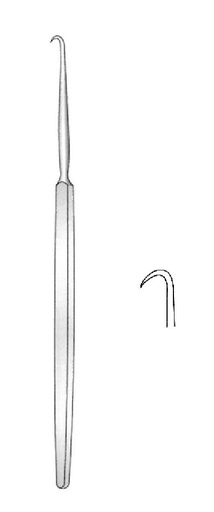 [IU-04777] Gancho para rinoplastia Cottle, completamente curvado - longitud = 15 cm / 6"