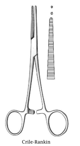 [IU-01029] Pinza para arteria Crile-Rankin, recta, dientes 1:2 - longitud = 18 cm / 7"