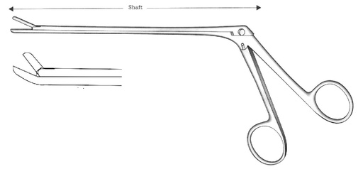 [IU-03742] Pinza para laminectomía Cushing, hacia arriba, diámetro = 2 x 10 mm, ángulo = 45° - longitud = 12 cm