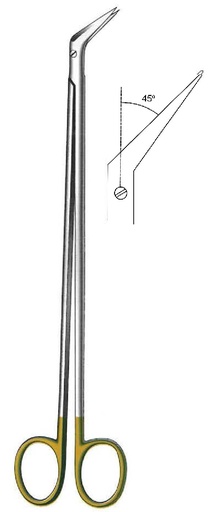 [IU-08511] Tijera vascular De Bakey, ángulo = 45°, TC Gold - longitud = 23 cm / 9"