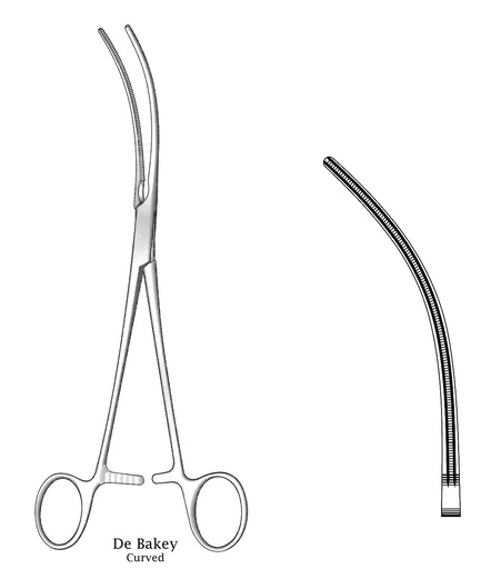 [IU-03959] Bakey vascular clamp, curve - length = 23 cm / 9 "