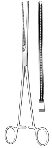 [IU-03955] Bakey vascular clamp, straight - length = 23 cm / 9 "