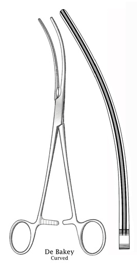 [IU-03961] Pinza vascular De Bakey, curva - longitud = 31.5 cm / 12-1/2"