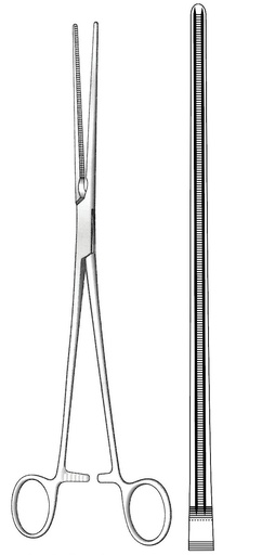 [IU-03957] Bakey vascular clamp, straight - length = 31.5 cm / 12-1 / 2 "