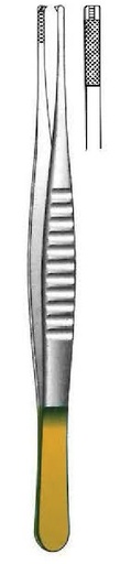 [IU-08220] Bakey dissection clamp, fold = 0.4 mm, mini profile, Gold TC - length = 24 cm / 9-1 / 2 "