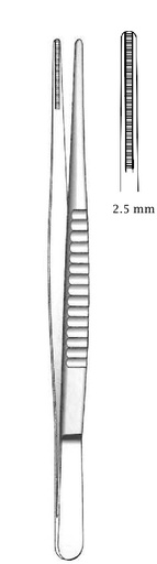 [IU-03871] Pinza para disección atraumatica vascular De Bakey, ancho = 2.5 mm - longitud = 16 cm / 6-1/4"