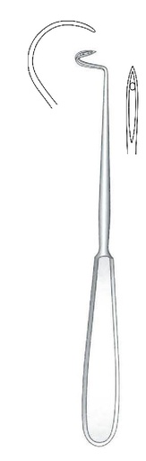 [IU-03332] Aguja para ligadura Deschamps, afilada, curvada a la izquierda - longitud = 20 cm / 8"