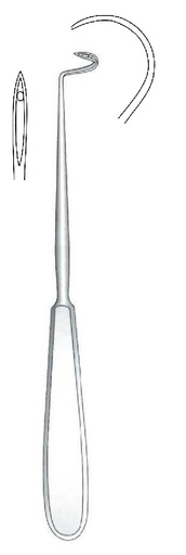 [IU-03333] Deschamps ligation needle, sharp, curved right - length = 20 cm / 8 "