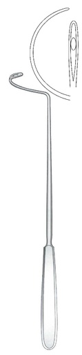 [IU-03342] Aguja para ligadura Deschamps, desafilada, curvada a la izquierda - longitud = 28 cm / 11"