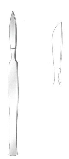 [IU-00305] Bisturí para diseccion con mango liso, figura 2 - longitud = 16 cm / 6-1/4"
