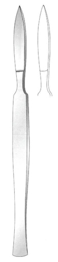 [IU-00306] Bisturí para diseccion con mango liso, figura 3 - longitud = 16 cm / 6-1/4"