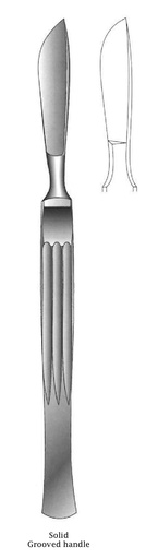 [IU-00366] Dissection knife, solid with grooved handle, Figure 2 - Length = 15 cm / 6 "