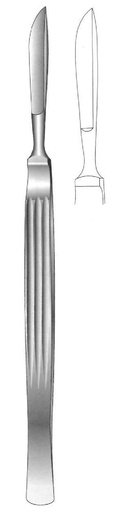 [IU-00280] Dissection knife, solid with grooved handle, Figure 1 - Length = 16 cm / 6-1 / 4 "