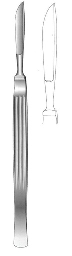 [IU-00283] Cuchillo para disección, sólido con mango acanalado, figura 1 - longitud = 17.5 cm / 7"