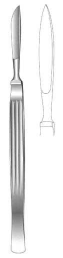 [IU-00293] Dissection knife, solid with grooved handle, Figure 2 - Length = 17.5 cm / 7 "
