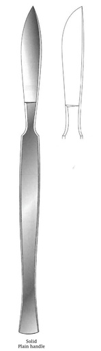 [IU-00269] Dissection knife, solid with smooth handle, Figure 5 - Length = 16 cm / 6-1 / 4 "