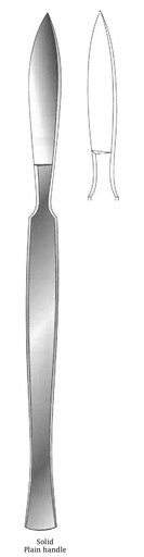 [IU-00273] Cuchillo para disección, sólido con mango liso, figura 9 - longitud = 16 cm / 6-1/4"