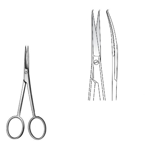 [IU-02742] Tijera para disección post mortem, curva - longitud = 11 cm / 4-1/2"
