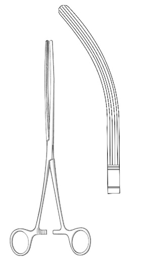 [IU-05596] May-over intestinal clamp, curve-length = 21 cm / 8-1 / 4 "