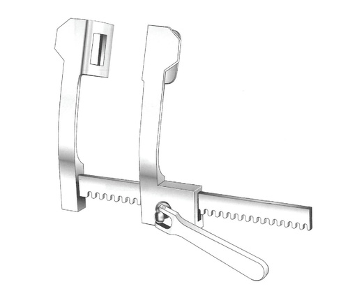 [IU-04129] Separador para costillas Finochietto, apertura = 165 mm - valva = 40 x 40 mm