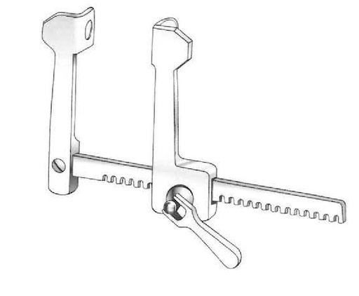 [IU-04175] Sepochietto rib separator for infant, opening = 75 mm - valva = 20 x 15 mm