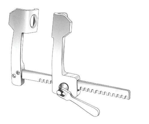 [IU-04151] Separador para costillas Finochietto para infante, apertura = 100 mm - valva = 31 x 31 mm