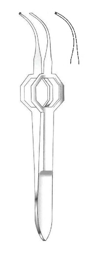 [IU-06425] Pinza para iris Foerster, curva, dientes = 1:2