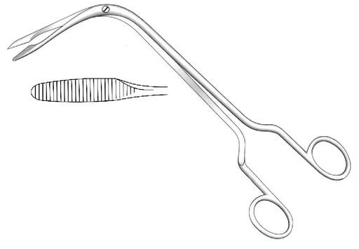[IU-05462] French laryngeal polyp clamp - length = 23 cm / 9 "