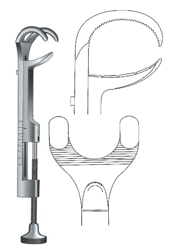 [IU-08042] Pinza de sujeción para hueso Gerster-Lowman - longitud = 22 cm / 8-3/4"