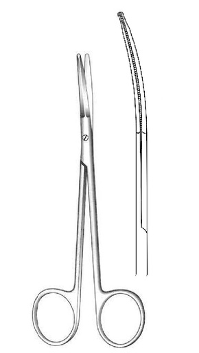 [IU-02941] Tijera para estiramiento facial Gregory, curva - longitud = 11.5 cm / 4-1/2"