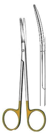 [IU-08521] Gregory Facial Stretching Scissors, Curve, Gold TC - Length = 14 cm / 5-1 / 2 "