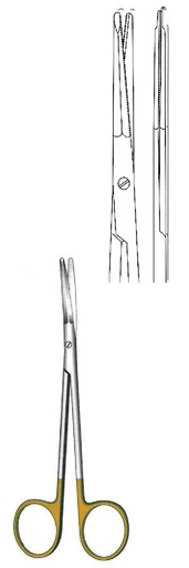 [IU-08519] Gregory, straight facial stretch scissors, Gold TC - length = 14 cm / 5-1 / 2 "