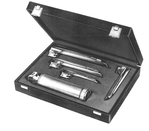 [IU-00107] Guedel-Negus fiber optic laryngoscope game with medium handle, 4 set of 4