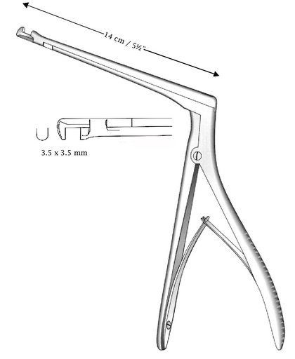 [IU-05216] Hajok-Kofler sphenoid cutting clamp, cut down, size = 3.5 x 3.5 mm