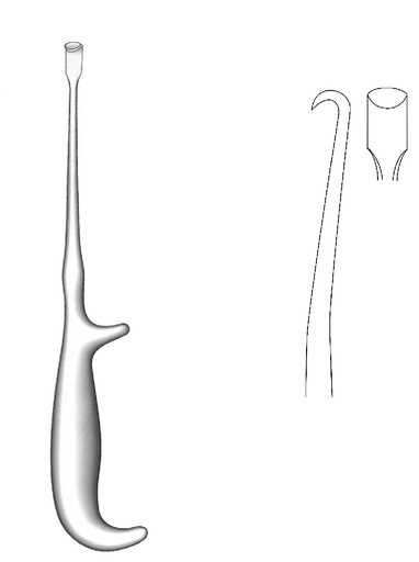 [IU-05107] Hargis periosteum elevator, right, tip = 9 mm