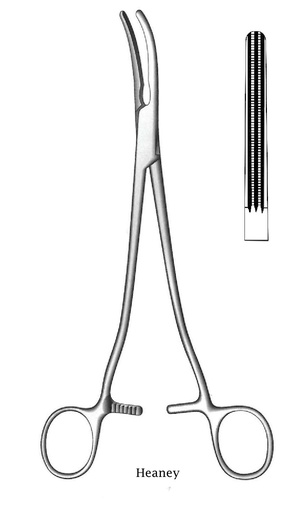 [IU-00874] Heaney hysterectomy clamp - length = 22.5 cm / 9 "