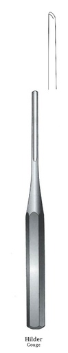 [IU-07504] Hilder bone gouge, straight, wide = 13 mm - length = 18 cm / 7 "