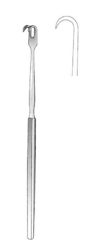 [IU-01164] Gancho retractor con mango plano, afilado, 1 diente
