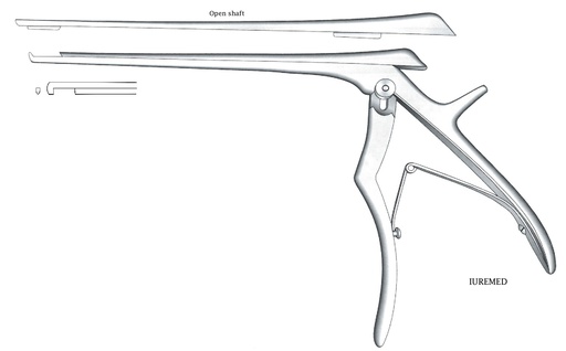 [IU-03601] Pinza para disco intervertebral, corte hacia abajo, ancho = 1 mm - longitud del eje = 15 cm