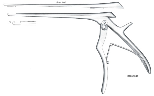 [IU-03586] Pinza para disco intervertebral, corte hacia arriba, ancho = 2 mm - longitud del eje = 15 cm