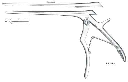 [IU-03625] Pinza para disco intervertebral, corte hacia adelante, ancho = 3 mm - longitud del eje = 15 cm
