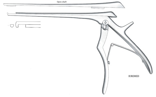 [IU-03610] Pinza para disco intervertebral, corte hacia abajo, ancho = 4 mm - longitud del eje = 15 cm