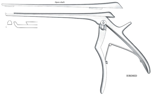 [IU-03631] Pinza para disco intervertebral, corte hacia adelante, ancho = 5 mm - longitud del eje = 15 cm