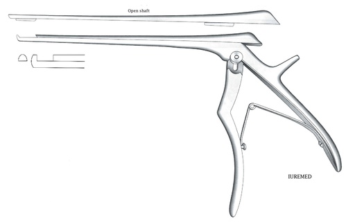 [IU-03595] Pinza para disco intervertebral, corte hacia arriba, ancho = 5 mm - longitud del eje = 15 cm