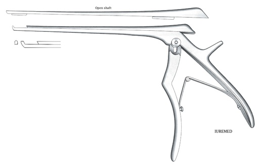 [IU-03623] Intervertebral disc clamp, forward cut, width = 2 mm - Axis length = 18 cm