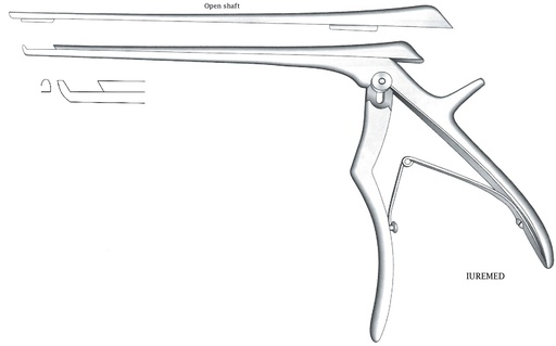 [IU-03626] Intervertebral disc clamp, forward cut, width = 3 mm - Axis length = 18 cm