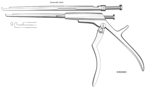 [IU-03553] Intervertebral disc clamp, rotating axis, upstream, wide = 3 mm - Axis length = 18 cm